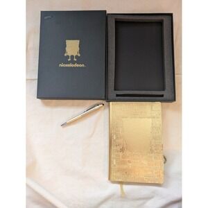 Nickelodeon Spongebob Squarepants Gold Journal Pen Set Spector & Co Gift Box